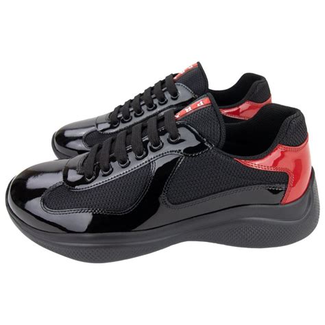 prada shoes black red|prada black slip on shoes.